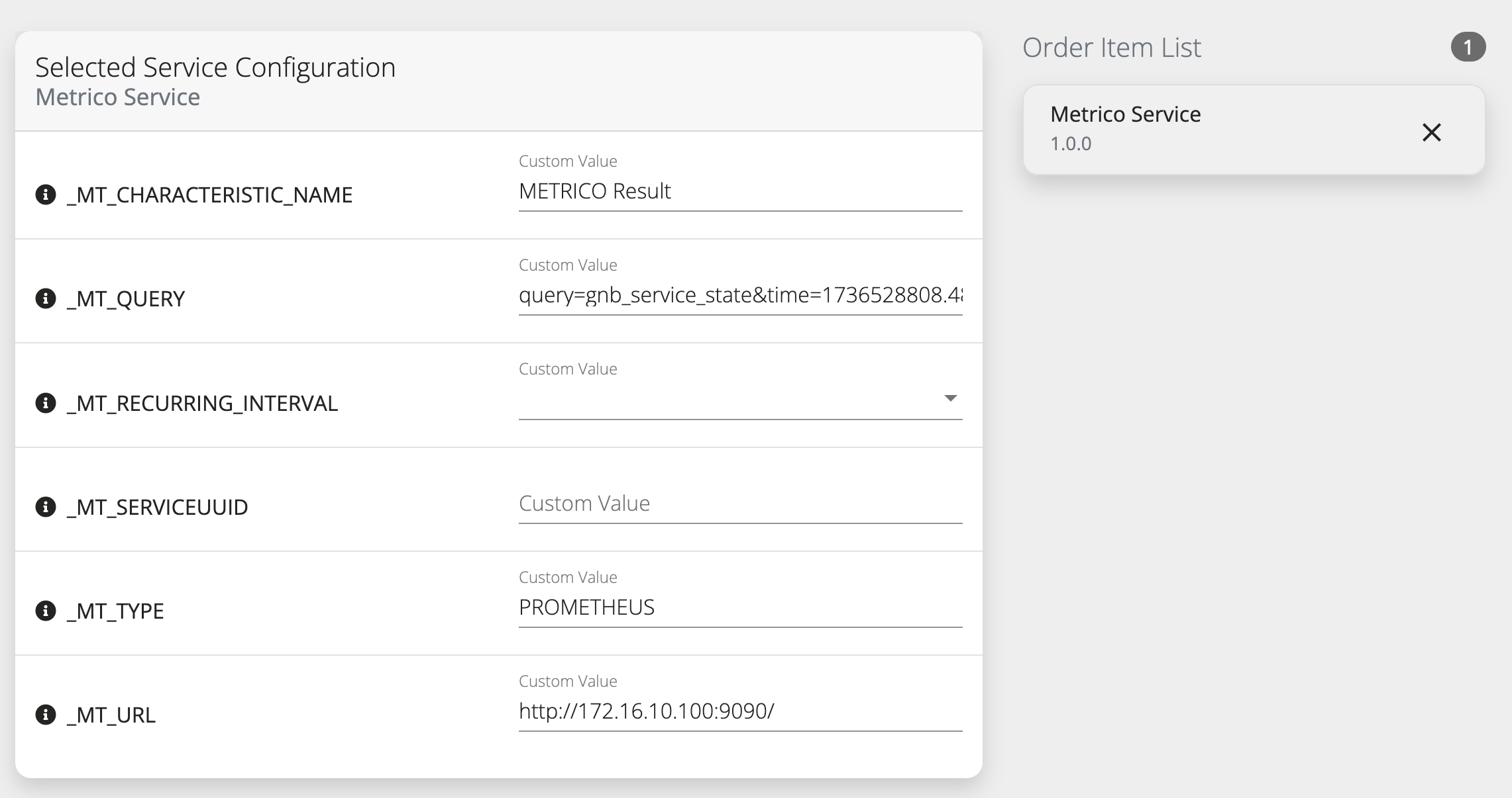 Metrico CFSS Order Checkout