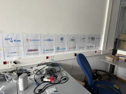 A wall dedicated to all EU projects in the laboratory A wall dedicated to all EU projects in the laboratory