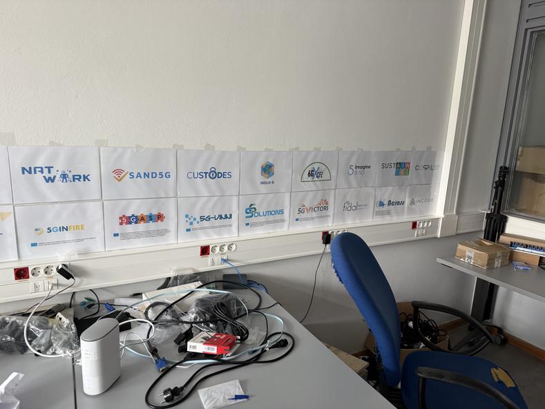 A wall dedicated to all EU projects in the laboratory
